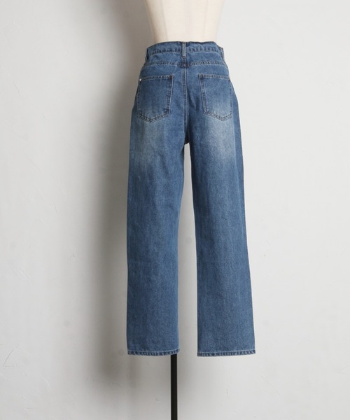 ハートスタッズデニムストレートパンツ（デニムパンツ）｜tocco closet（トッコ クローゼット）