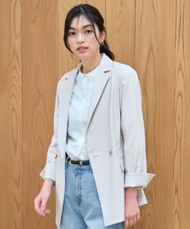 【セットアップ着用可】イージーケアライトストレッチダブルジャケット