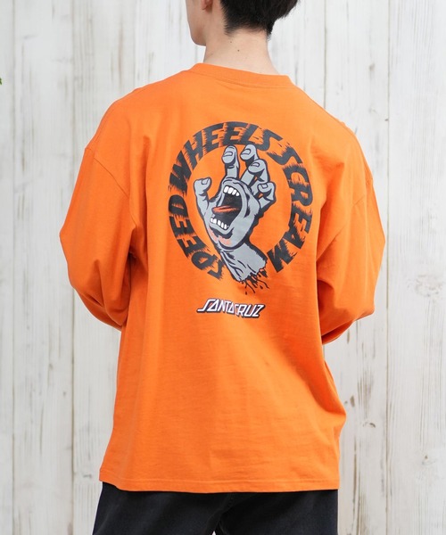 SANTA CRUZ(サンタクルーズ)の「【ムラサキスポーツ限定】SANTACRUZ/サンタクルーズ ロンT バックプリント ユニセックス 502243404(Tシャツ/カットソー・メンズ・シルバーグレー/オレンジ/ブラック/ホワイト・L/M/XL)」の4枚目の写真