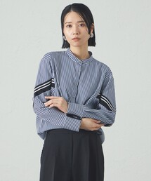 【25年春夏モデル】ニットコンビストライプブラウス