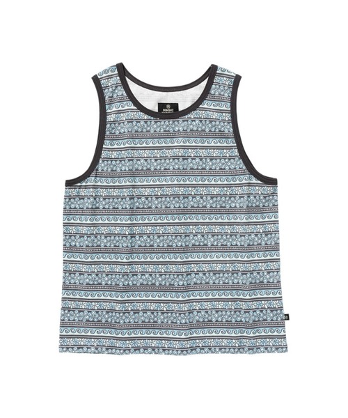 MAGIC NUMBER（マジック ナンバー）の「【MAGIC NUMBER】 FLOWER BORDER TANK フラワーボーダータンク（タンクトップ・メンズ・ブルー/ブラック・LARGE/MEDIUM/X-LARGE）」の10枚目の写真