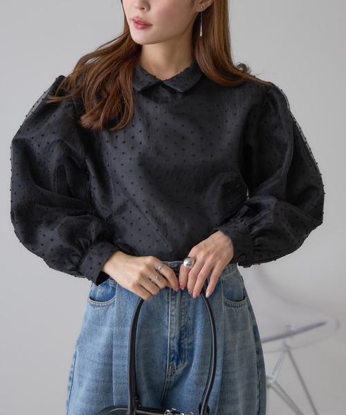 ZOZO限定】ドビードットパフスリーブブラウス（シャツ/ブラウス