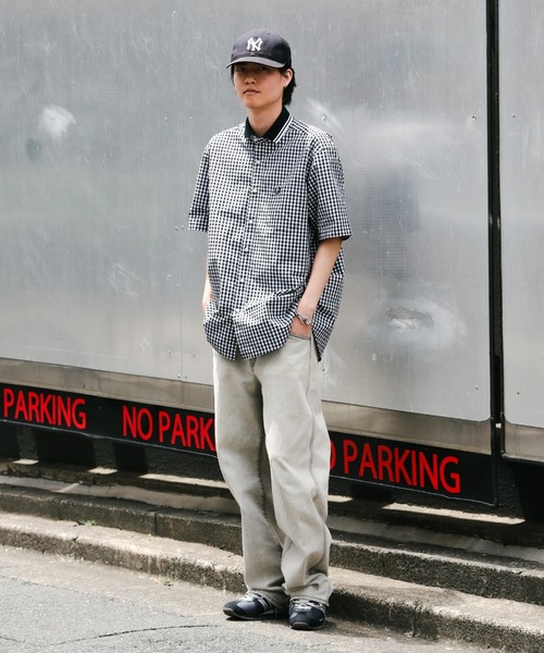 FRED PERRY × BEAMS リブカラーチェックシャツ　半袖 BEAMS MEN｜【別注】FRED PERRY / タータン リブカラーシャツ
