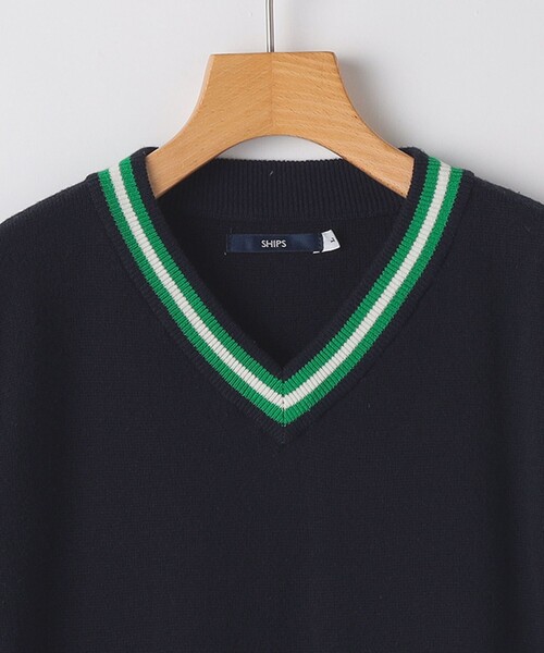SHIPS（シップス）の「SHIPS KIDS:130～155cm / ニット ベスト（ベスト・キッズ・オフホワイト/ネイビー・LARGE/X-LARGE）」の4枚目の写真