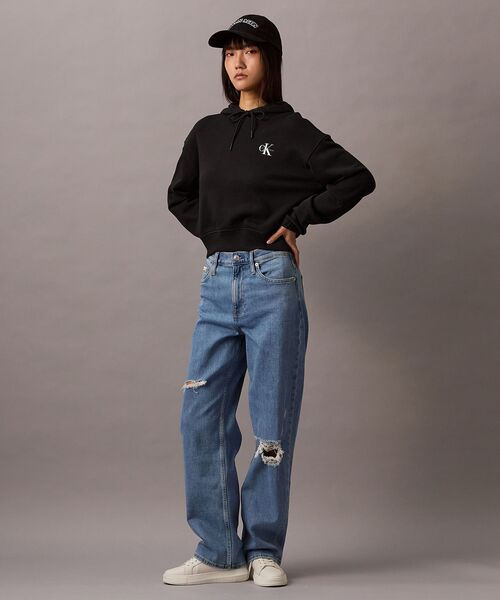 未使用品 カルバンクラインジーンズ   Jeans アーカイブロゴ スウェット パーカー クロップド丈 ジップアップ XS 40WH104 Calvin Klein（カルバン・クライン）の「アーカイブ ロゴ