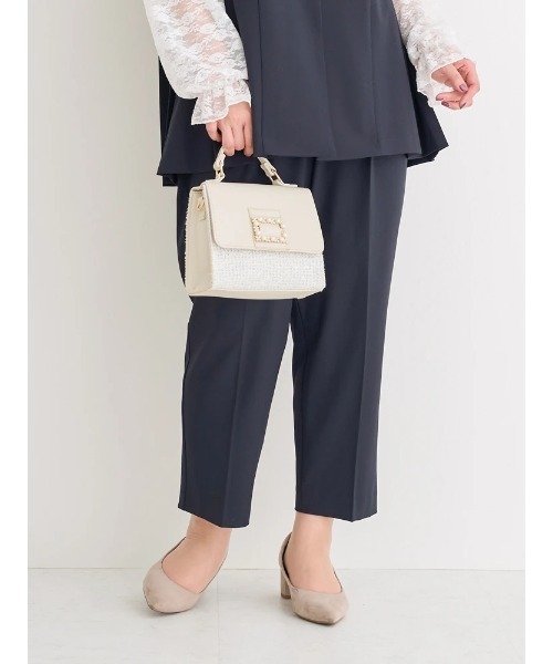 大きいサイズ】【ストレッチツイル】テーパードパンツ（スラックス