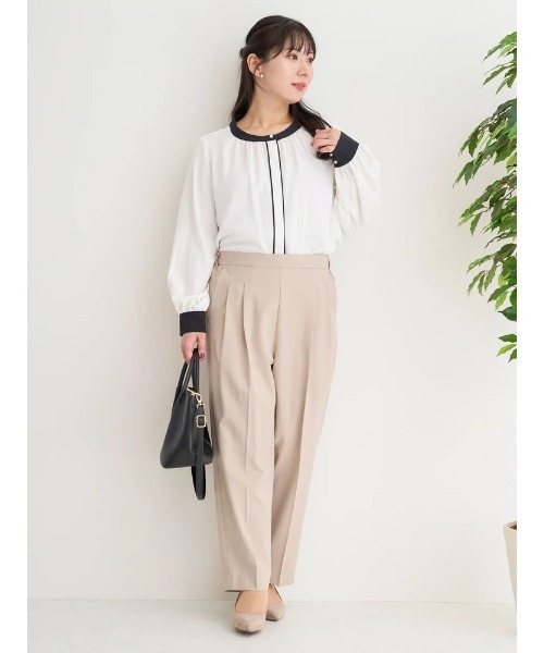 Re-J&SUPURE(リジェイアンドスプル)の「【大きいサイズ】【ストレッチツイル】テーパードパンツ(スラックス・レディース・ベージュ/ネイビー/ブラック・X-LARGE/XX-LARGE/XXX-LARGE)」の20枚目の写真