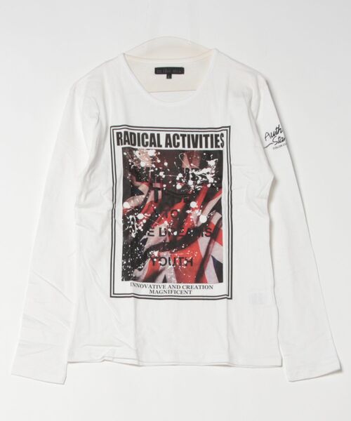 in the attic(インジアティック)の「《in the attic》ヴィンテージプリントクルーネックL/S-T(Tシャツ/カットソー・メンズ・ホワイト/ブラック・LARGE/X-LARGE)」の1枚目の写真