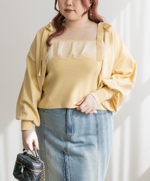 CLETTE（クレット）の「チュール使いニットキャミ＆ボレロセット（ニット/セーター）」