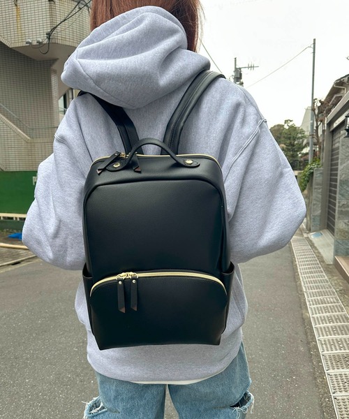 Legato Largo(レガートラルゴ)の「Legato Largo / たすかるっかばん リュック / LH-F3375(バックパック/リュック・レディース・バーガンディー/グリーン/ライトグレー/ベージュ/マスタード/ラベンダー/ブラック/アイボリー・ONESIZE)」の2枚目の写真