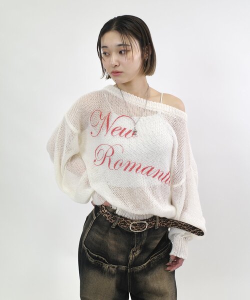 WHO'S WHO gallery（フーズフーギャラリー）の「NEW ROMANTICシアーニットトップス（ニット/セーター・レディース・サックスブルー/オフホワイト/ブラック/グレー・FREE）」の19枚目の写真