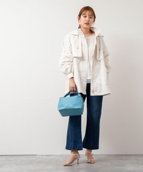 NOLLEY’S(ノーリーズ)の「ミニリップストップミドルコート(その他アウター・レディース・オフホワイト/ライトグリーン/チャコールグレー・38)」の21枚目の写真