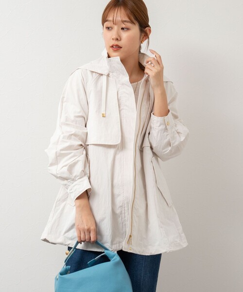 NOLLEY’S(ノーリーズ)の「ミニリップストップミドルコート(その他アウター・レディース・オフホワイト/ライトグリーン/チャコールグレー・38)」の11枚目の写真