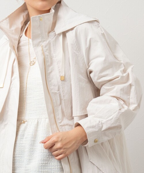 NOLLEY’S(ノーリーズ)の「ミニリップストップミドルコート(その他アウター・レディース・オフホワイト/ライトグリーン/チャコールグレー・38)」の14枚目の写真