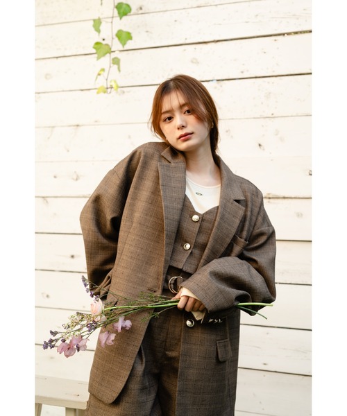ジャケット・アウター mideal tweed over jacket mideal（マイディール）の「design tweed over jacket