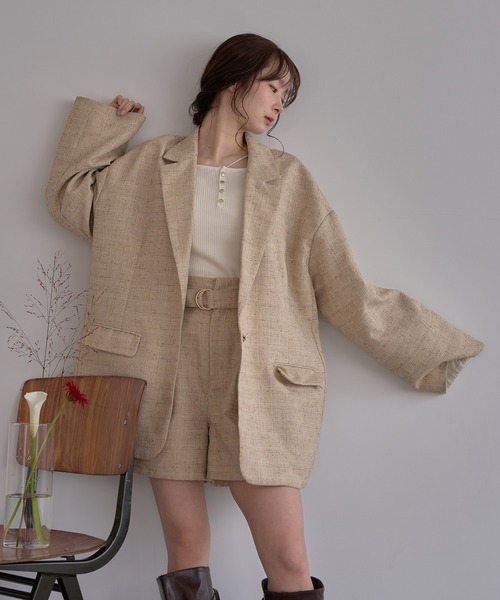 mideal tweed over jacket 完売品 セール】design tweed over jacket / デザインツイードオーバー