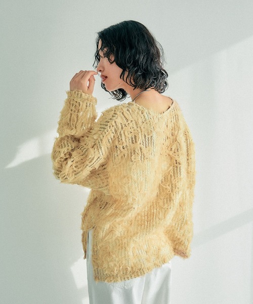 LEPSIM(レプシィム)の「ニュアンス柄レーシー長袖プルオーバー 242889(Tシャツ/カットソー・レディース・ブラック/オフホワイト/ベージュ/ボルドー・FREE)」の16枚目の写真