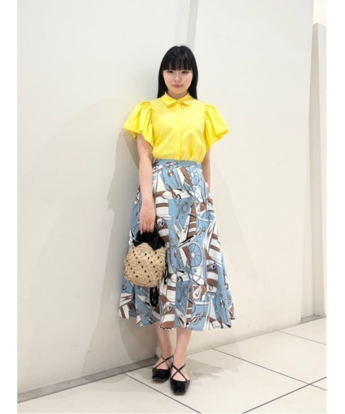 はち新品エポカスカート☆エブール☆フォクシー☆ルネ☆ルルウィルビー☆ LOULOU WILLOUGHBY】RATTI マリーナプリントフレアスカート