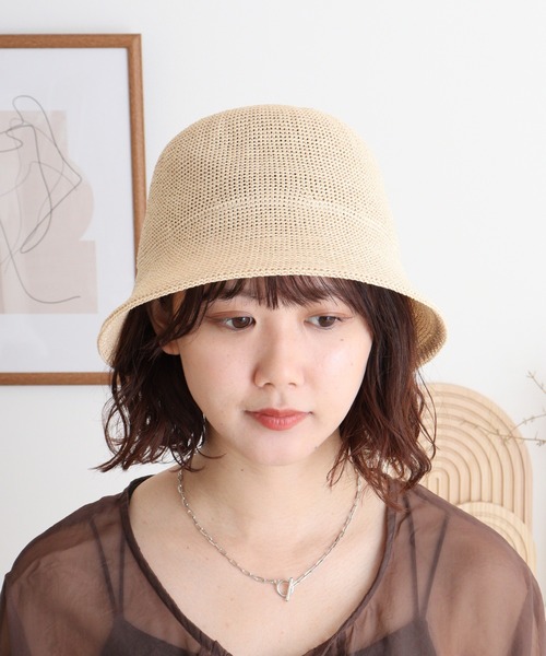 Sense of Grace(センスオブグレース)の「ペーパーサーモ 紐付きチューリップハット(ハット・レディース・ナチュラル/ラベンダー/ブラック・FREE)」の18枚目の写真