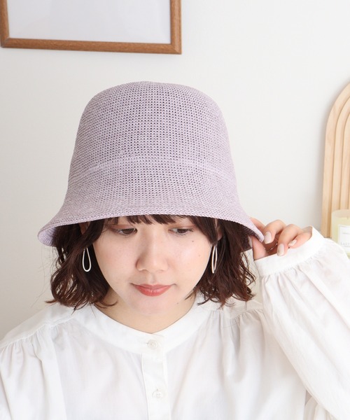 Sense of Grace(センスオブグレース)の「ペーパーサーモ 紐付きチューリップハット(ハット・レディース・ナチュラル/ラベンダー/ブラック・FREE)」の15枚目の写真