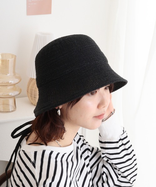 Sense of Grace(センスオブグレース)の「ペーパーサーモ 紐付きチューリップハット(ハット・レディース・ナチュラル/ラベンダー/ブラック・FREE)」の22枚目の写真