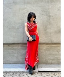 Desigual | バンダナ柄アシンメトリーミディワンピース(ワンピース)