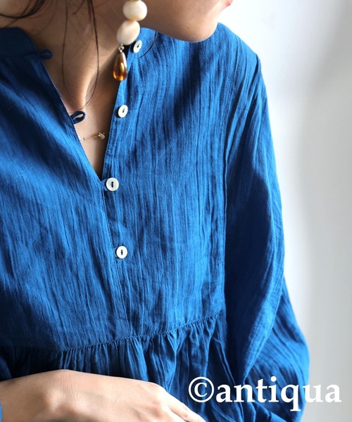 antiqua(アンティカ)の「シアーシャツ(シャツ/ブラウス・レディース・ブラック/ブルー/パープル/ライム・ONESIZE)」の15枚目の写真