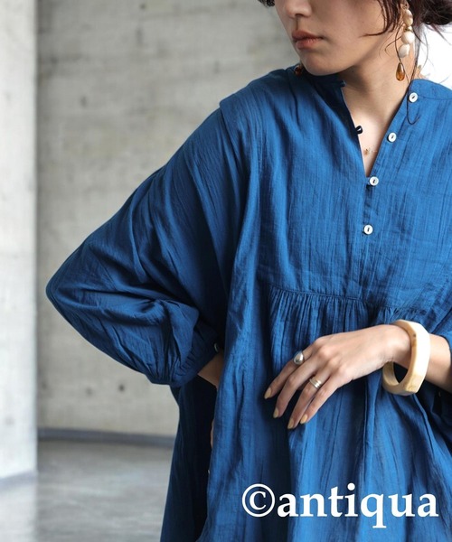antiqua(アンティカ)の「シアーシャツ(シャツ/ブラウス・レディース・ブラック/ブルー/パープル/ライム・ONESIZE)」の17枚目の写真