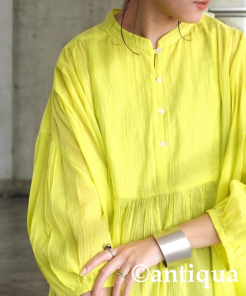 antiqua(アンティカ)の「シアーシャツ(シャツ/ブラウス・レディース・ブラック/ブルー/パープル/ライム・ONESIZE)」の13枚目の写真
