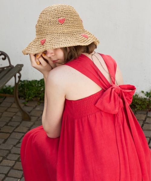 Unitage(ユニテージ)の「backリボンリゾートワンピース(ワンピース・レディース・イエロー/レッド/ブラック/ブルー・FREE)」の1枚目の写真