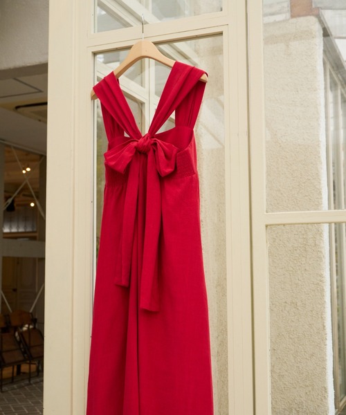 Unitage(ユニテージ)の「backリボンリゾートワンピース(ワンピース・レディース・イエロー/レッド/ブラック/ブルー・FREE)」の16枚目の写真