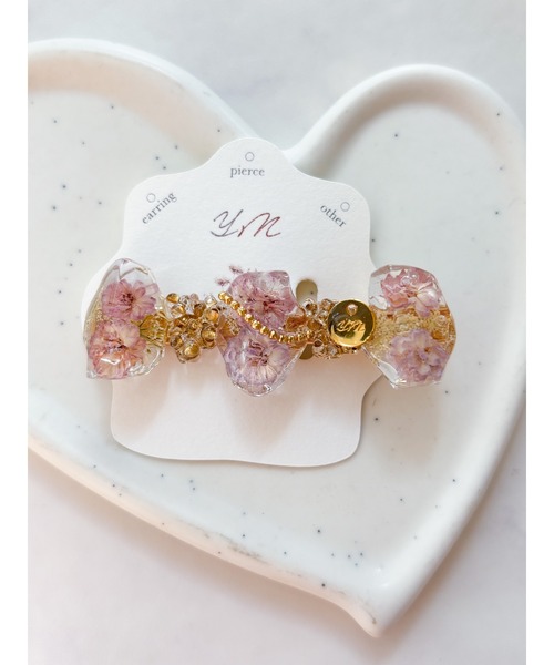 ジブリ♡4ママ さま　vintage ビーズ 花モチーフ　バレッタ フラワーモチーフ ビーズ 刺繍 バレッタ - メルカリ