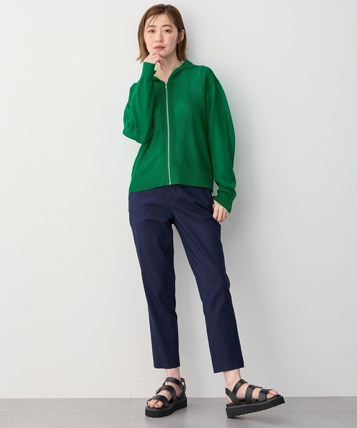 Petit Honfleur(プチオンフルール)の「ニットパーカー(カーディガン/ボレロ・レディース・グリーン/ネイビー/ベージュ・L/M)」の6枚目の写真