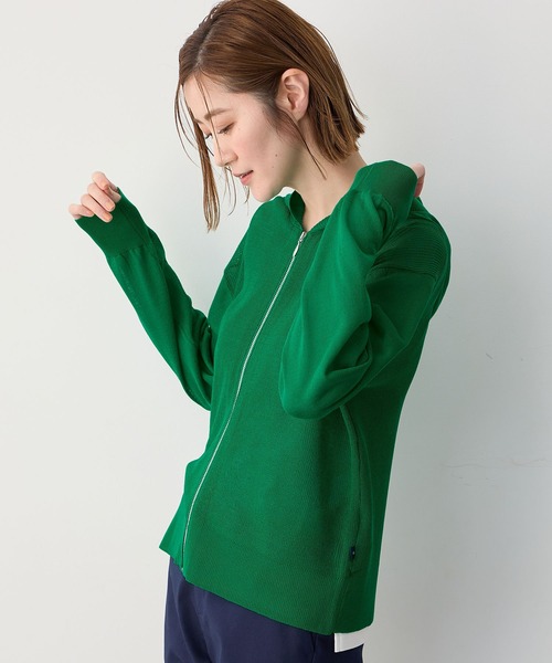 Petit Honfleur(プチオンフルール)の「ニットパーカー(カーディガン/ボレロ・レディース・グリーン/ネイビー/ベージュ・L/M)」の8枚目の写真