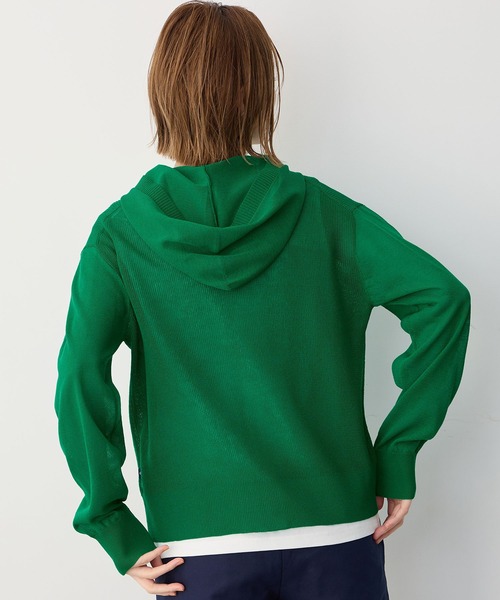 Petit Honfleur(プチオンフルール)の「ニットパーカー(カーディガン/ボレロ・レディース・グリーン/ネイビー/ベージュ・L/M)」の9枚目の写真