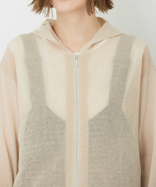 Petit Honfleur(プチオンフルール)の「ニットパーカー(カーディガン/ボレロ・レディース・グリーン/ネイビー/ベージュ・L/M)」の17枚目の写真