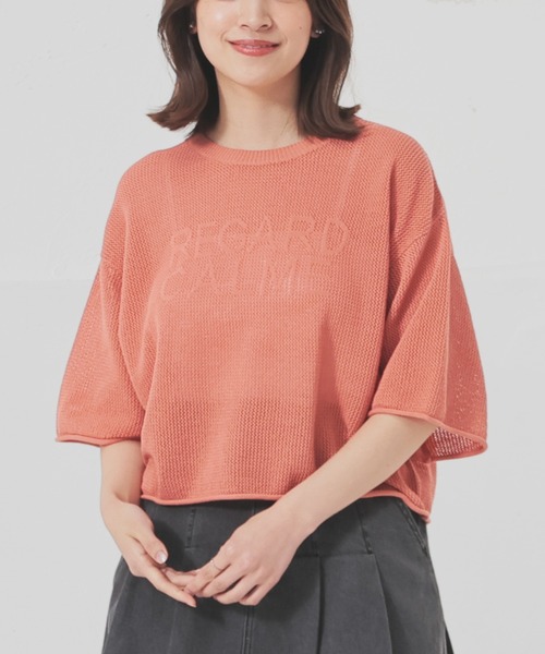 ⭐︎NOT CONVENTIONAL　メッシュニット⭐︎ メッシュ編ロゴニット（ニット/セーター）｜Honeys（ハニーズ