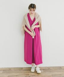 リネンライクテントラインワンピース