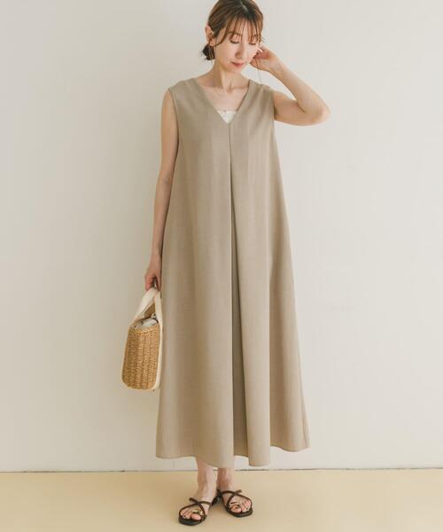 ITEMS URBANRESEARCH(アイテムズ アーバンリサーチ)の「リネンライクテントラインワンピース(ワンピース・レディース・ピンク/チャコールグレー/グレー系その他・FREE)」の12枚目の写真