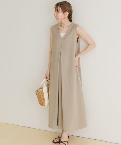 ITEMS URBANRESEARCH(アイテムズ アーバンリサーチ)の「リネンライクテントラインワンピース(ワンピース・レディース・ピンク/チャコールグレー/グレー系その他・FREE)」の13枚目の写真