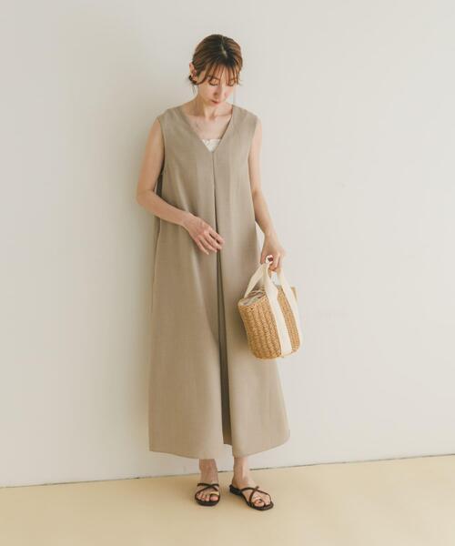 ITEMS URBANRESEARCH(アイテムズ アーバンリサーチ)の「リネンライクテントラインワンピース(ワンピース・レディース・ピンク/チャコールグレー/グレー系その他・FREE)」の14枚目の写真