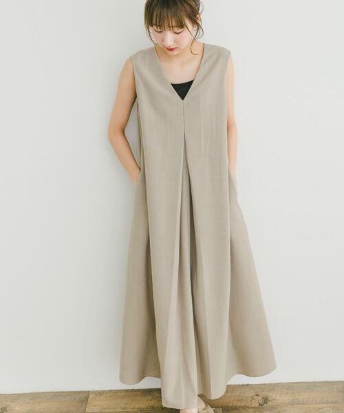 ITEMS URBANRESEARCH(アイテムズ アーバンリサーチ)の「リネンライクテントラインワンピース(ワンピース・レディース・ピンク/チャコールグレー/グレー系その他・FREE)」の16枚目の写真