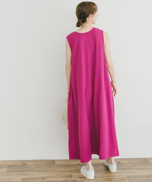 ITEMS URBANRESEARCH(アイテムズ アーバンリサーチ)の「リネンライクテントラインワンピース(ワンピース・レディース・ピンク/チャコールグレー/グレー系その他・FREE)」の22枚目の写真