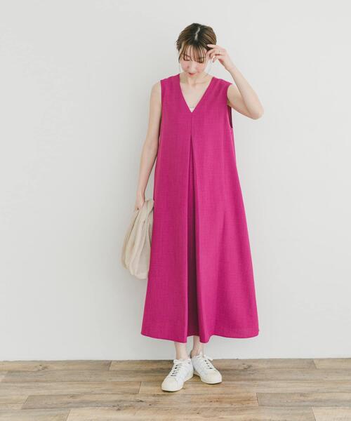 セール】リネンライクテントラインワンピース（ワンピース）｜ITEMS