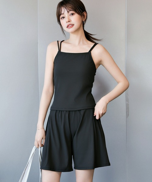 TeddyShop(テディショップ)の「レディース水着 ダブルストラップバックシャンキャミビキニ+ショートパンツ 上下3点セット(水着・レディース・ブラウン/ブラック/ブラウン系その他/ピンク/ベージュ×ブラック/ベージュ・S/LL/L/M)」の18枚目の写真