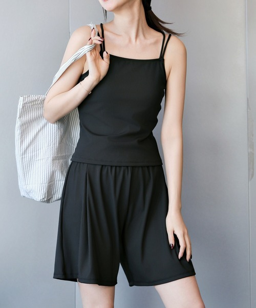 TeddyShop(テディショップ)の「レディース水着 ダブルストラップバックシャンキャミビキニ+ショートパンツ 上下3点セット(水着・レディース・ブラウン/ブラック/ブラウン系その他/ピンク/ベージュ×ブラック/ベージュ・S/LL/L/M)」の19枚目の写真