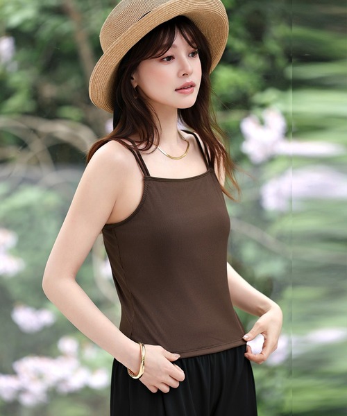 レディース水着 ダブルストラップバックシャンキャミビキニ+ショート