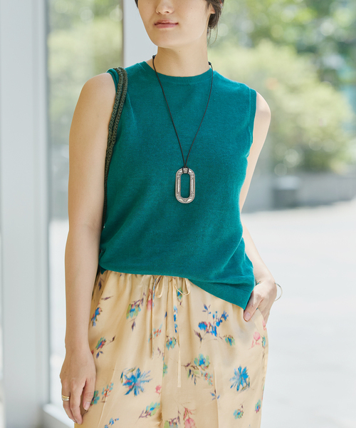 セール】IENA LA BOUCLE Linen ミニ裏毛ノースリーブ（ニット