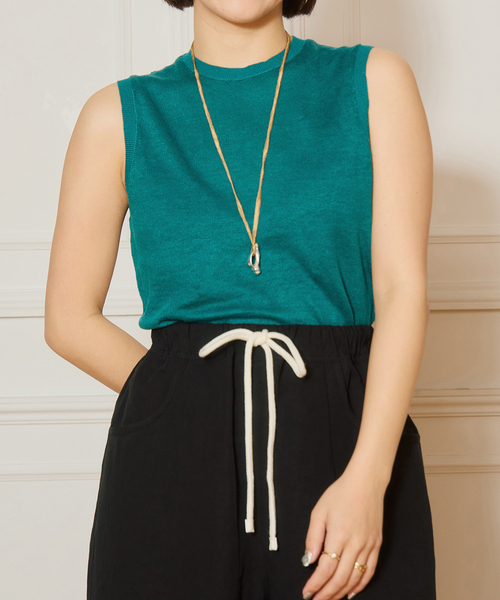 ニット セーター IENA LA BOUCLE Linen ミニ裏毛ノースリーブ レディース IENA LA BOUCLE Linen ミニ裏毛ノースリーブ（ニット／セーター