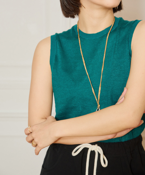 ニット セーター IENA LA BOUCLE Linen ミニ裏毛ノースリーブ レディース セール】IENA LA BOUCLE Linen ミニ裏毛ノースリーブ（ニット